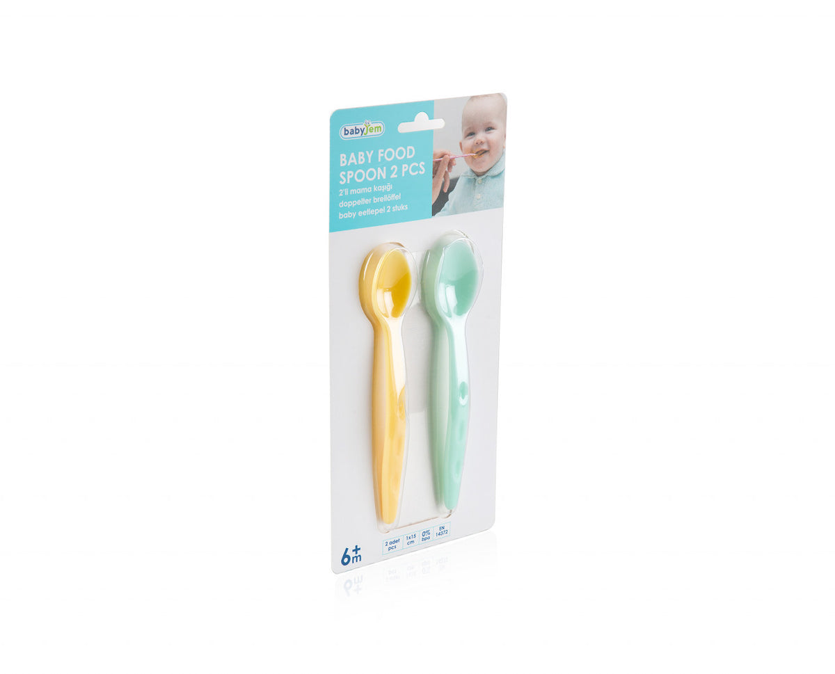 Set 2 lingurite pentru copii BabyJem (Culoare: Bleu)