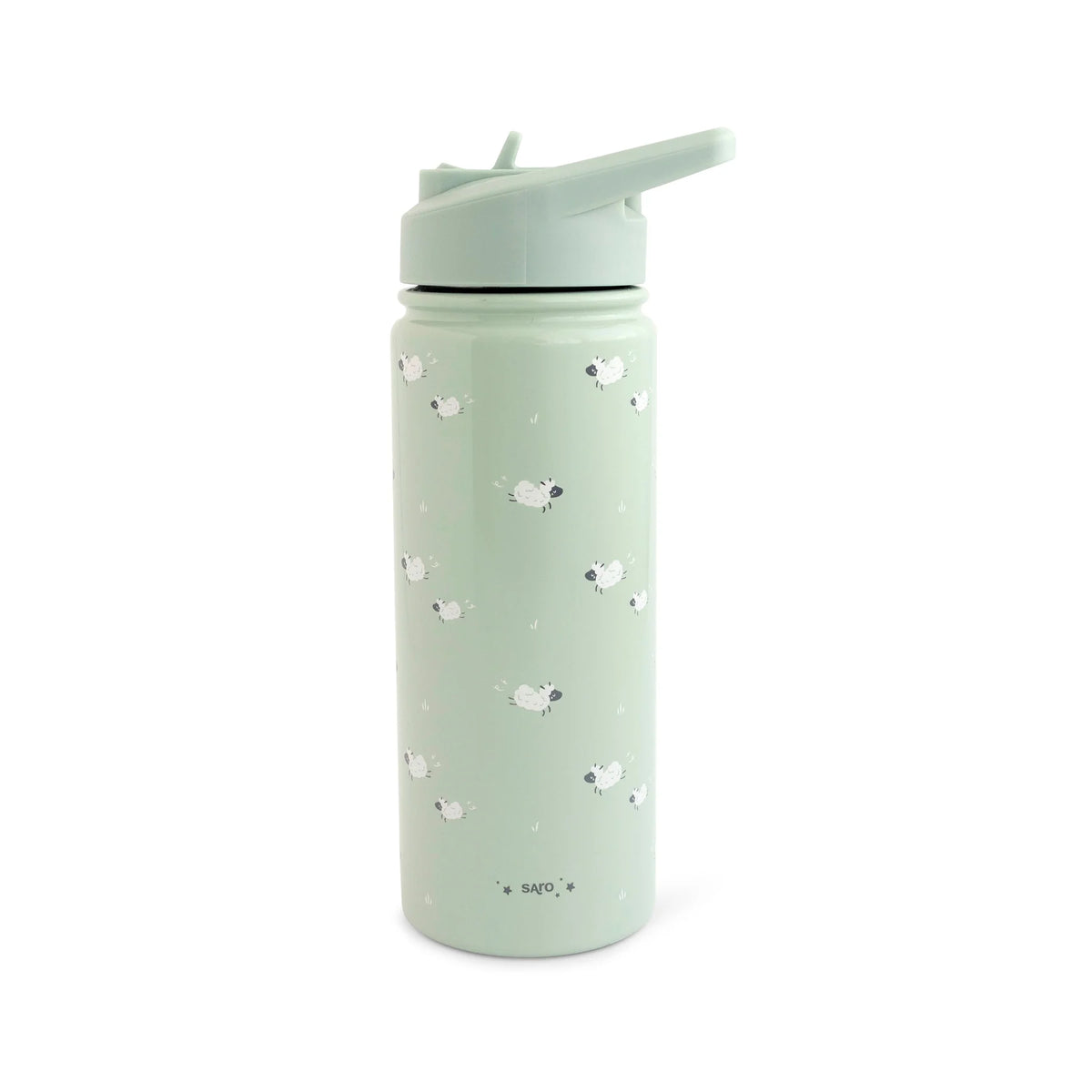 Sticla Termica Premium pentru Copii Saro, 500 ml, Otel Inoxidabil 304, Fara BPA, Anti-Condens, 12h, cu pai Retractabil si capac etans, Funny Farm