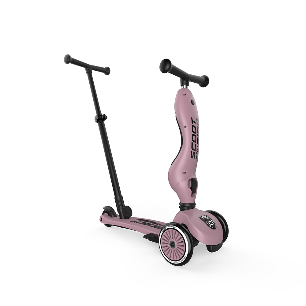 Trotineta copii 3in1 premium Scoot Ride HighwayKick 1 Push and Go Wildberry, cu E ezut E i maner pentru parinte, sistem anti-rasturnare, 1, 5 ani (max. 50 kg)