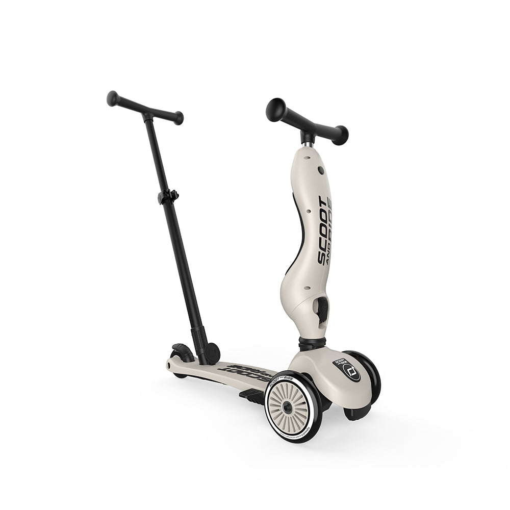 Trotineta copii 3in1 premium Scoot Ride HighwayKick 1 Push and Go Ash, cu E ezut E i maner pentru parinte, sistem anti-rasturnare, 1, 5 ani (max. 50 kg)