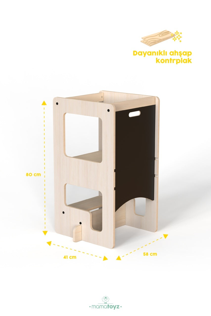 Turn de invatare multifunctional Kule Flip, Natur, MamaToyz