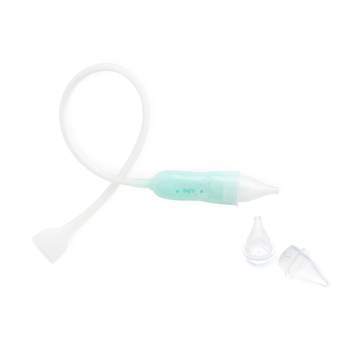 Aspirator Nazal Anatomic Saro Baby ,   Varfuri TPE de Schimb, Filtru Bumbac, Tub Silicon   Sigur E i Igienic de la 0 Luni