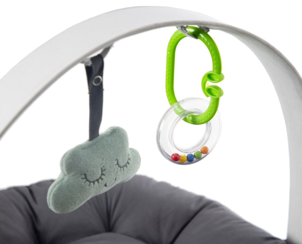 Babynest cu bara de jucarii, BabyJem, antracit