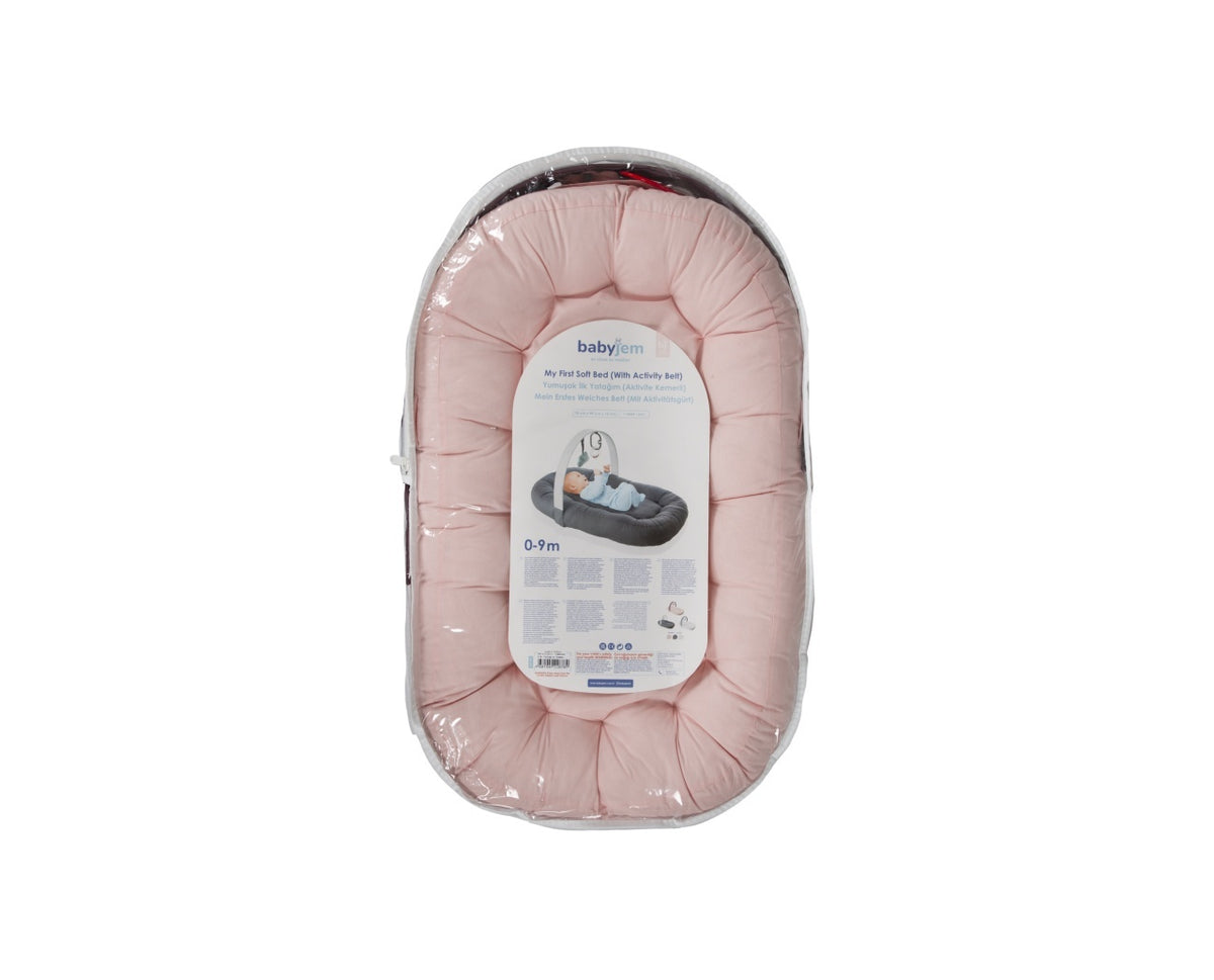 Babynest cu bara de jucarii, BabyJem, somon