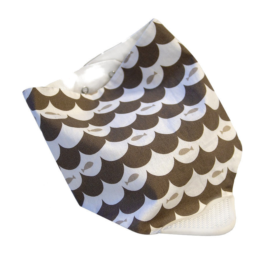 Baveta BabyJem tip bandana cu jucarie dentitie (Culoare: Crem)