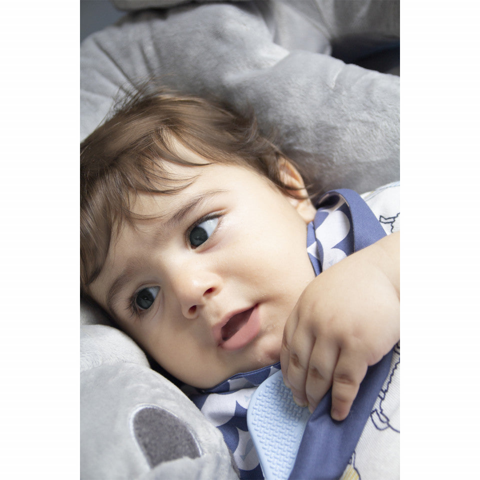 Baveta BabyJem tip bandana cu jucarie dentitie (Culoare: Crem)