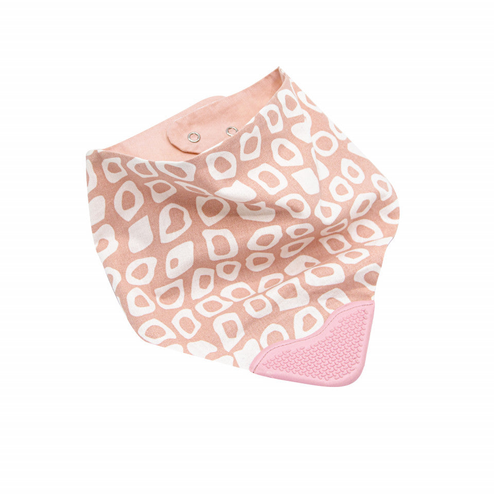 Baveta BabyJem tip bandana cu jucarie dentitie (Culoare: Crem)