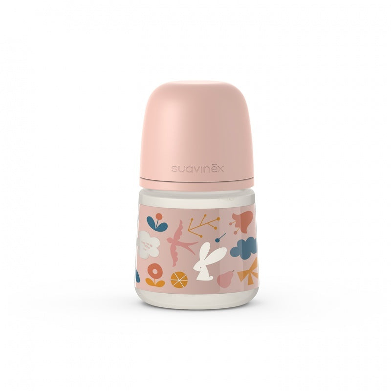 Biberon din silicon, 150ml, SX Pro debit lent, roz, Suavinex