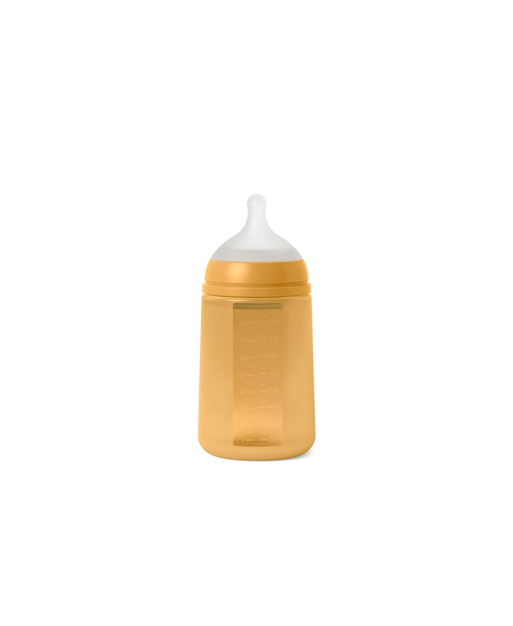 Biberon din silicon, 240ml, Colour Essence SX Pro debit mediu, galben muștar