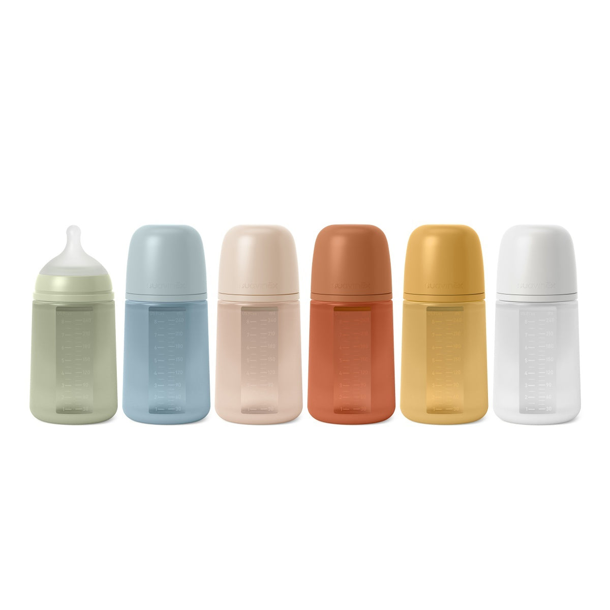 Biberon din silicon, 240ml, Colour Essence SX Pro debit mediu, rosu