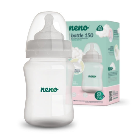 Biberon Neno 150 ml cu tetina silicon, anti-colici, debit lent