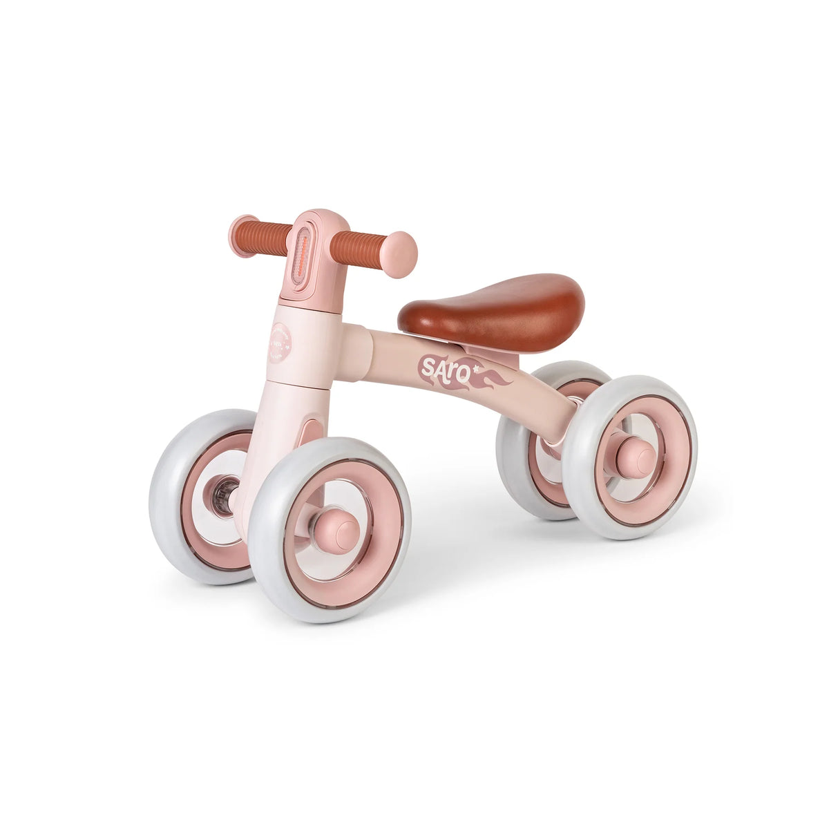 Bicicleta de Echilibru Saro , zRide Free   Pink ,   4 Roti EVA, Lumina Frontala, Cadru Otel   Fara Pedale 12M+ Max 25 kg