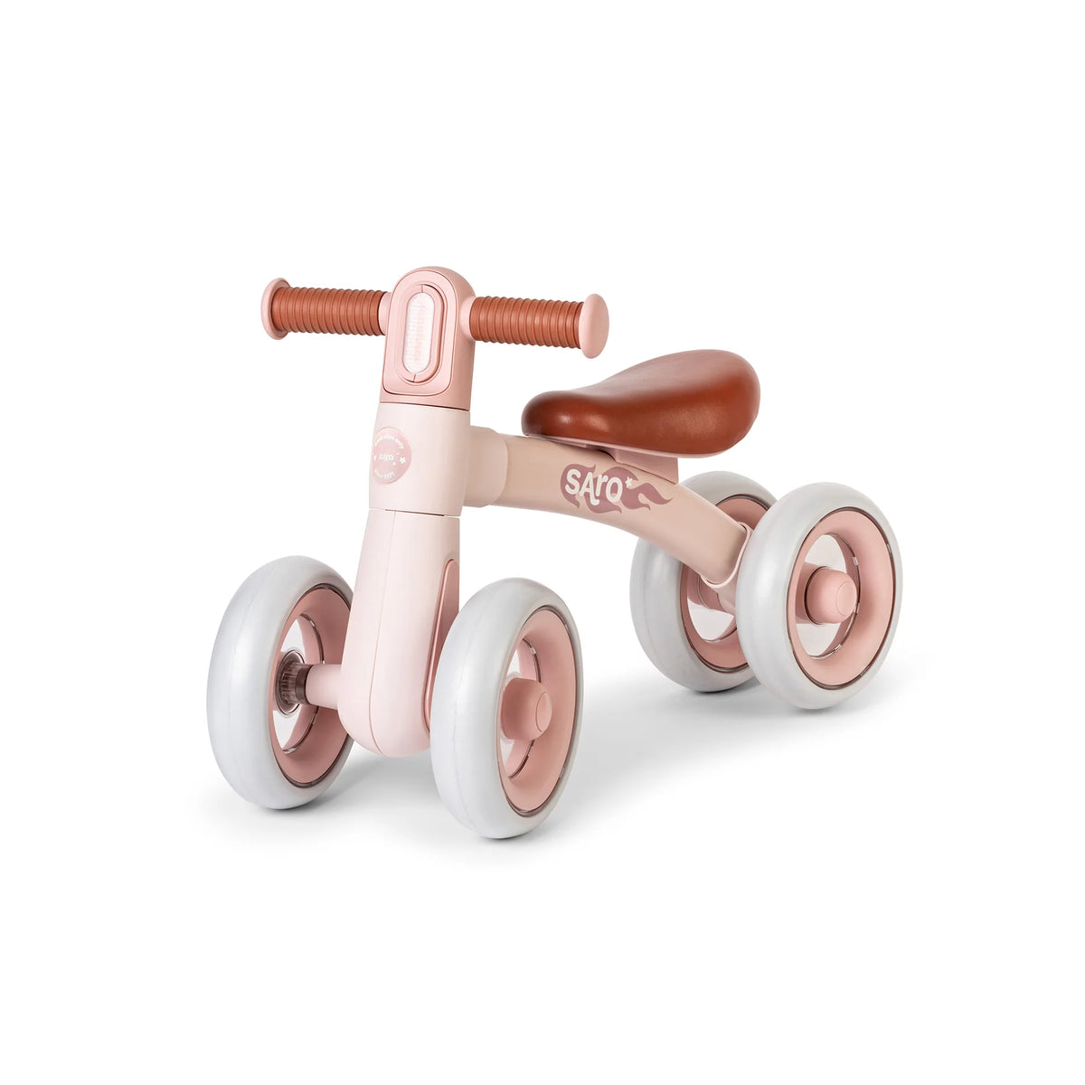 Bicicleta de Echilibru Saro , zRide Free   Pink ,   4 Roti EVA, Lumina Frontala, Cadru Otel   Fara Pedale 12M+ Max 25 kg
