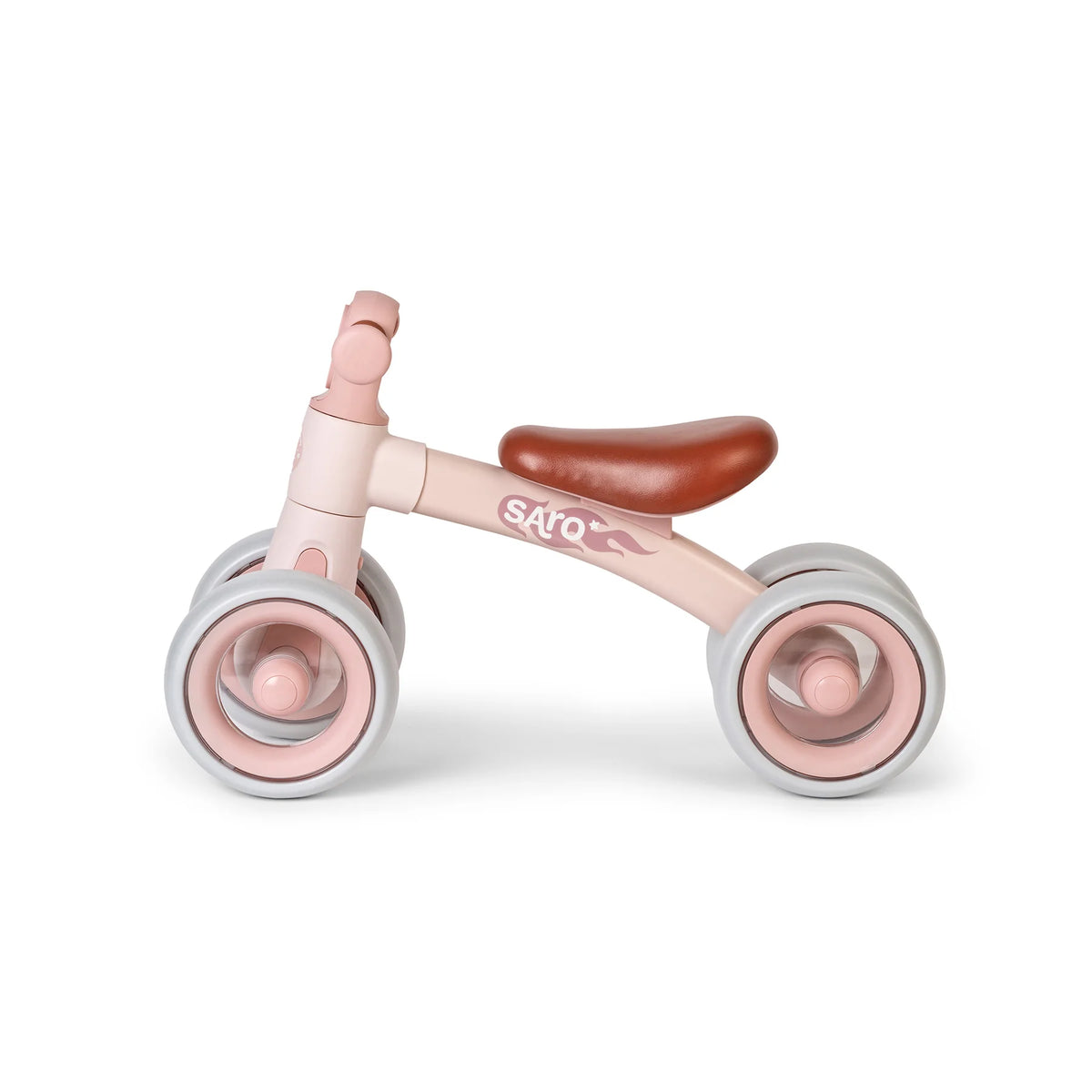 Bicicleta de Echilibru Saro , zRide Free   Pink ,   4 Roti EVA, Lumina Frontala, Cadru Otel   Fara Pedale 12M+ Max 25 kg