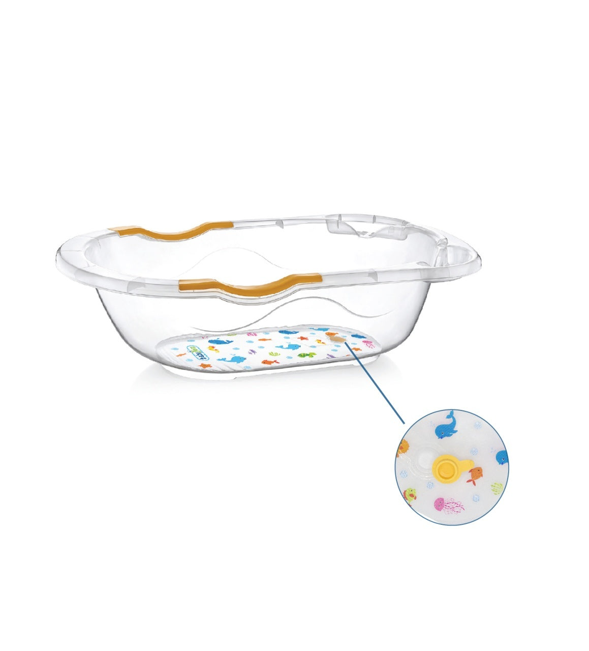 Cadita transparenta cu dop de scurgere, Babyjem