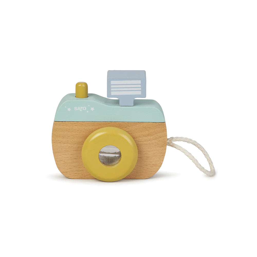 Camera Foto cu Caleidoscop Saro Baby ,   Jucarie din Lemn FSC, Menta  Joc de Imitatie 24M+