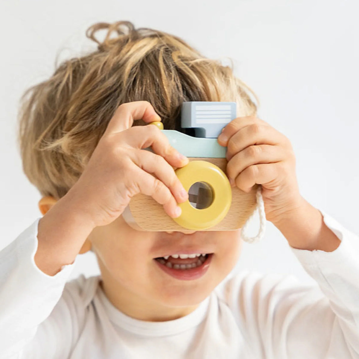 Camera Foto cu Caleidoscop Saro Baby ,   Jucarie din Lemn FSC, Menta  Joc de Imitatie 24M+