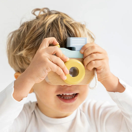 Camera Foto cu Caleidoscop Saro Baby ,   Jucarie din Lemn FSC, Menta  Joc de Imitatie 24M+