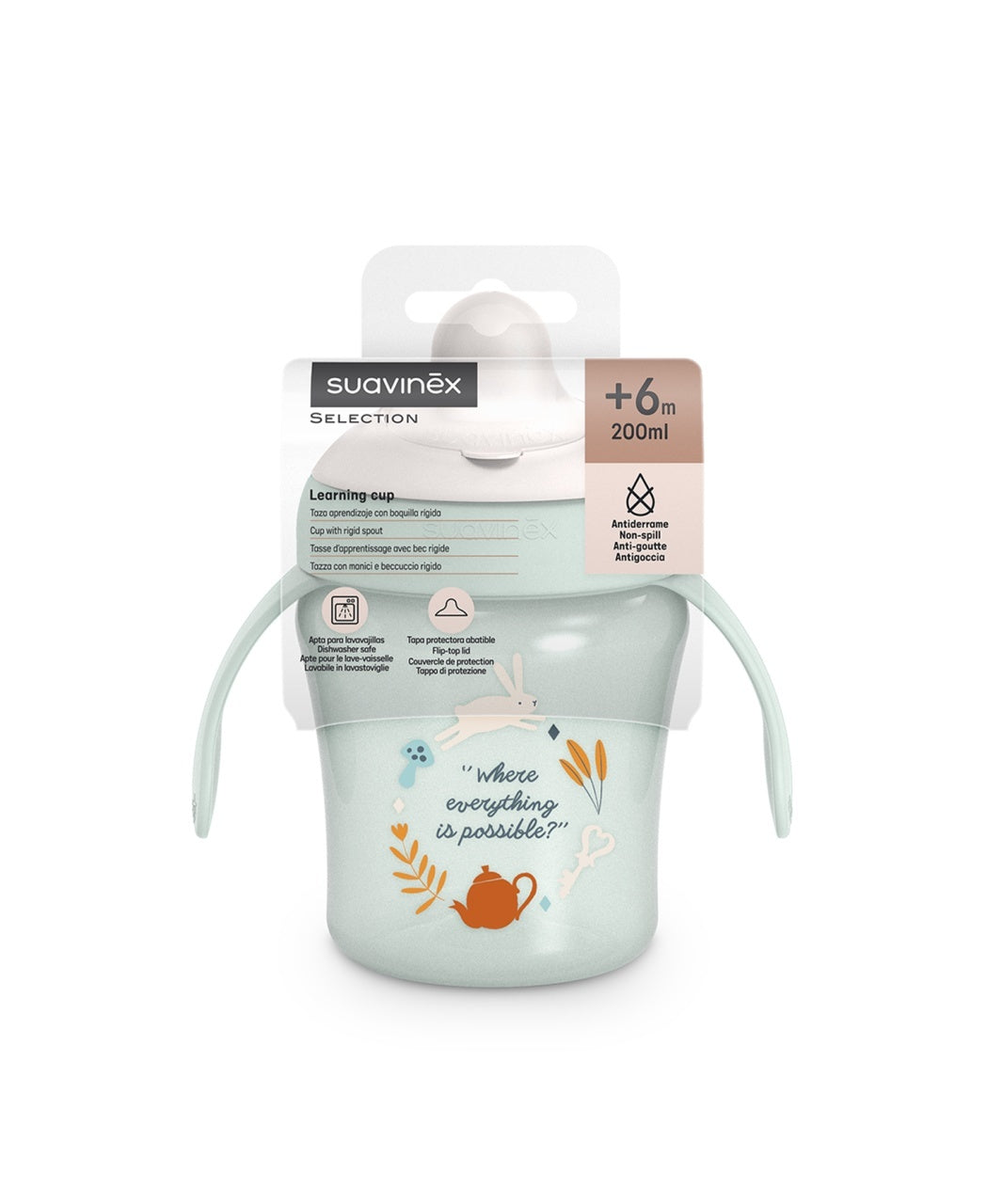 Cană antrenament, 200 ml, verde, Wonder, Suavinex