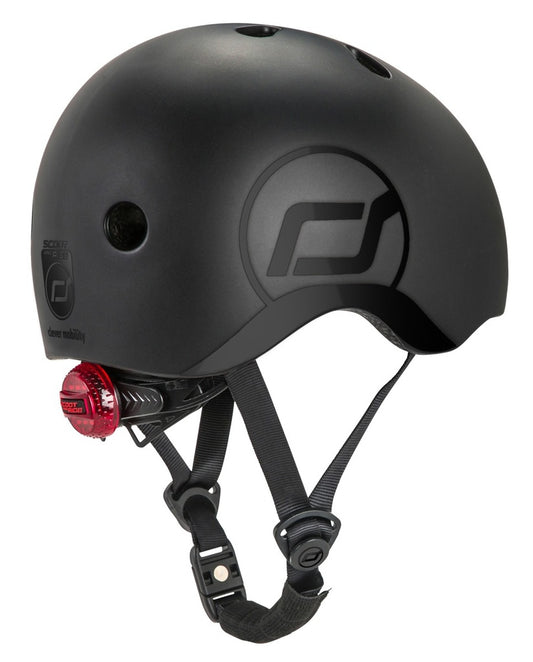 Casca Protectie Copii Scoot  Ride Black ,   Catarama Magnetica, LED, Fleece HF, PC Shell Inmold, 240g   XXS-S 45-51cm 1A+