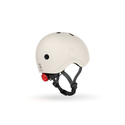 Casca de protectie pentru copii, sistem de reglare magnetic cu led, XXS-S, 45-51 cm, 1 an+, Miffy Ash, Scoot  Ride