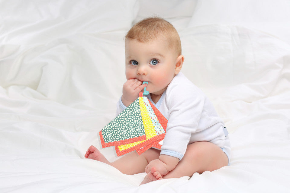 Jucarie dentitie cu paturica pathwork BabyJem (Culoare: Albastru)
