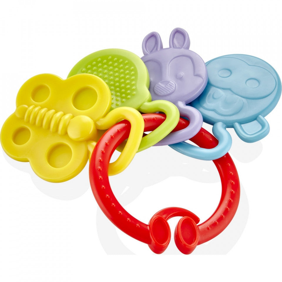 Jucarie dentitie Rattle Teether BabyJem (Culoare: Bleu)
