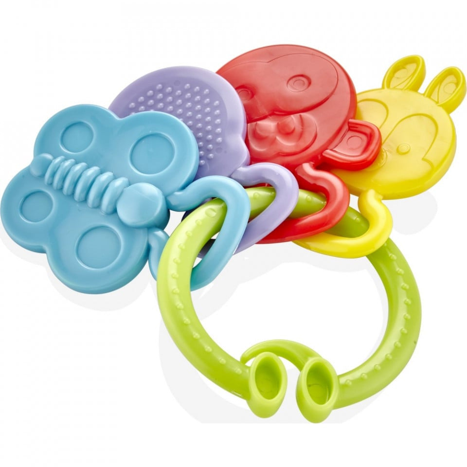 Jucarie dentitie Rattle Teether BabyJem (Culoare: Bleu)