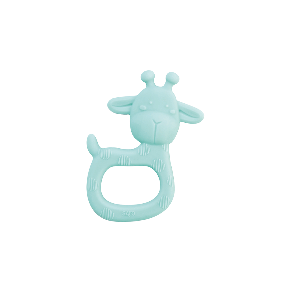 Jucarie senzoriala pentru dentitie din silicon,    Giraffe Party   - Mint