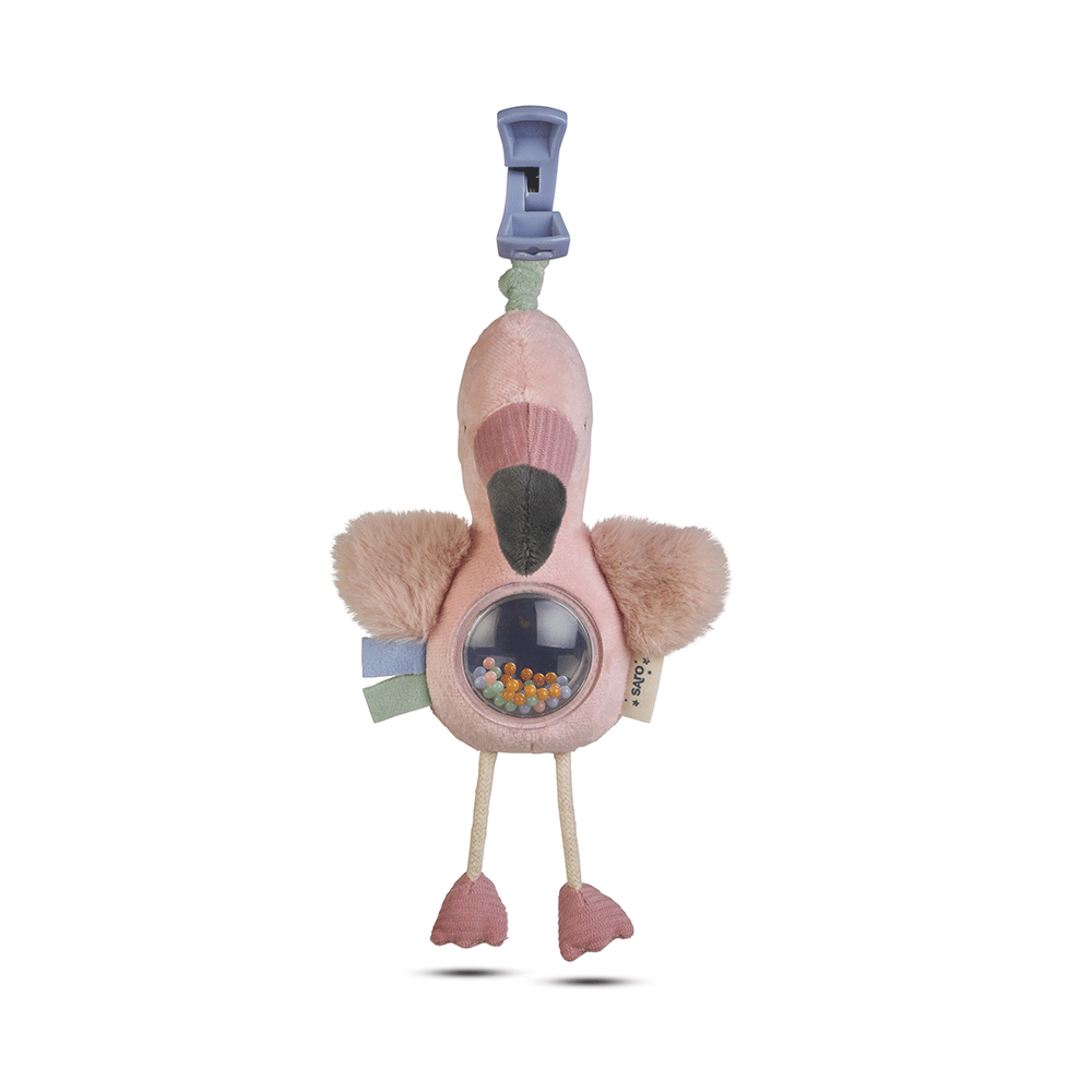 Jucarie zornaitoare din plus, agatatoare, design   Jungle Party   Flamingo