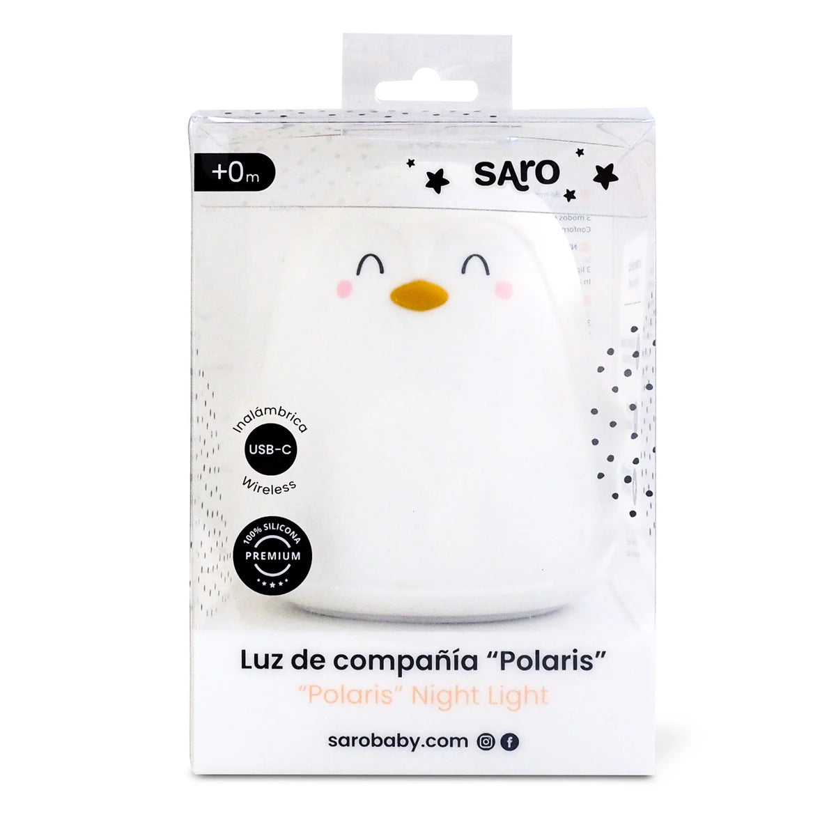 Lampa de veghe din silicon premium, diverse lumini, USB tip C, Led, Polaris, alb