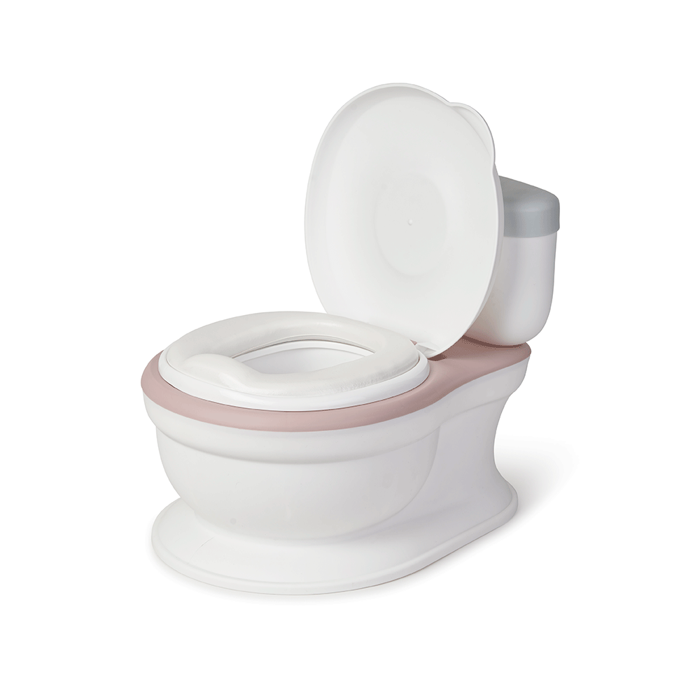 Olita de tip WC, muzicala, alb si rose