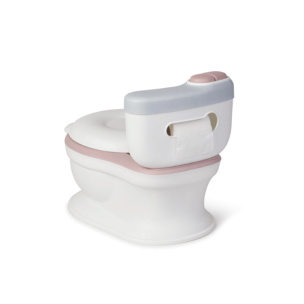 Olita de tip WC, muzicala, alb si rose