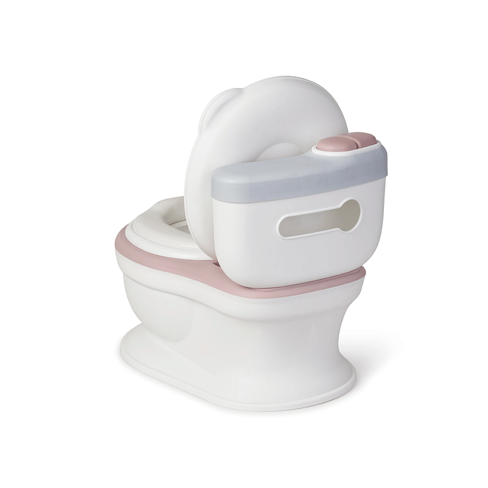 Olita de tip WC, muzicala, alb si rose