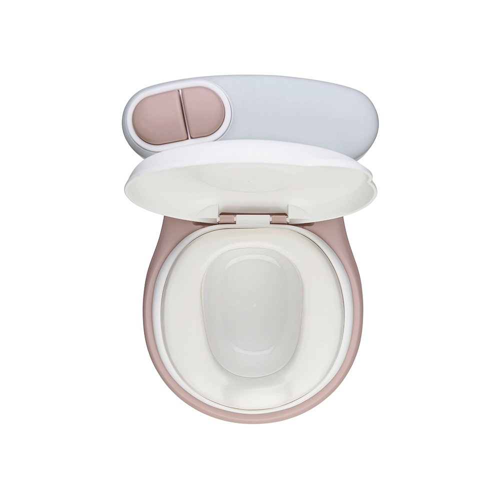 Olita de tip WC, muzicala, alb si rose