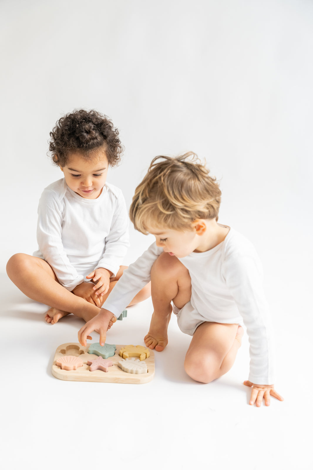 Puzzle Sea Life Saro Baby ,   Silicon Alimentar E i Bambus, Dentitie   Forme E i Culori 9M+