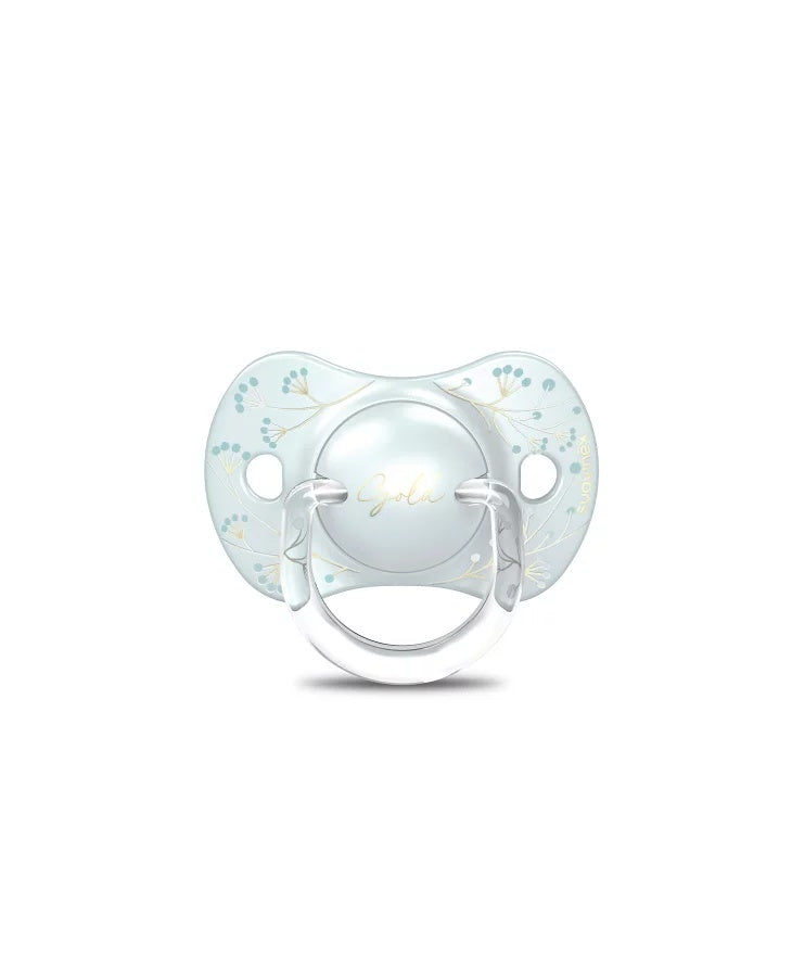 Set biberon 270ml + suzetă 0-6m + lănțișor Albastru Gold Premium