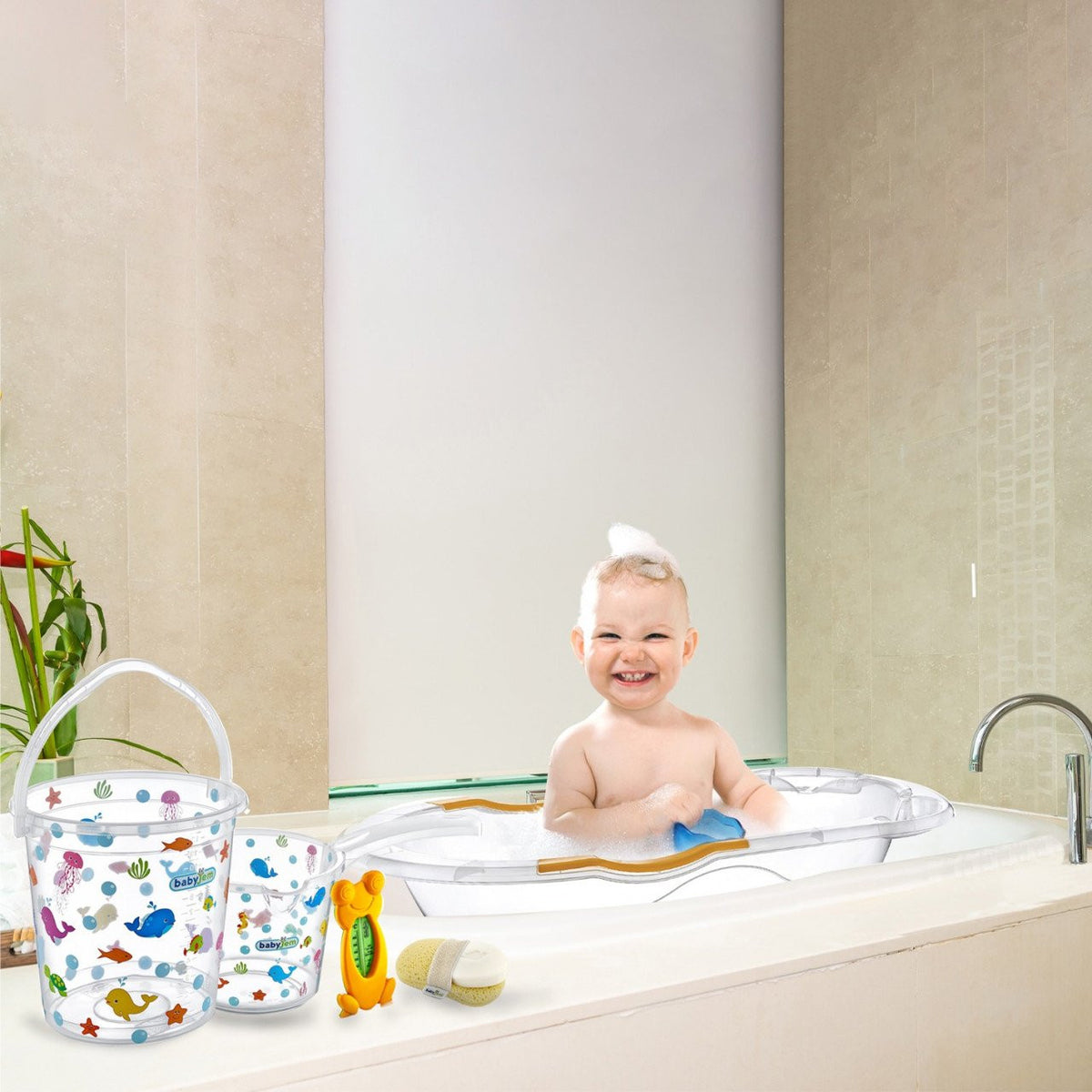 Set cadita de baie cu 6 piese BabyJem