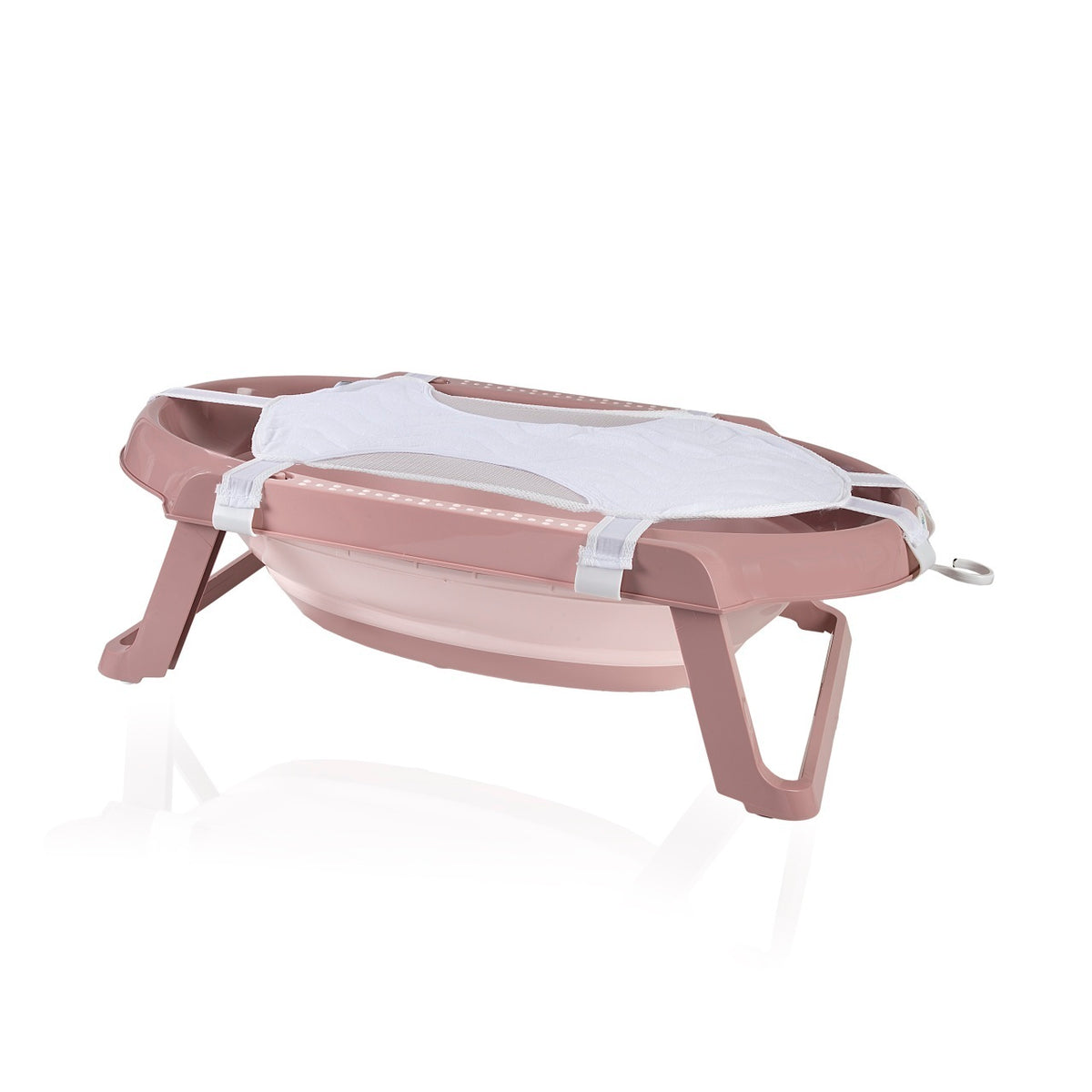 Set cadita pliabila de baie Babyjem, 5 piese, somon