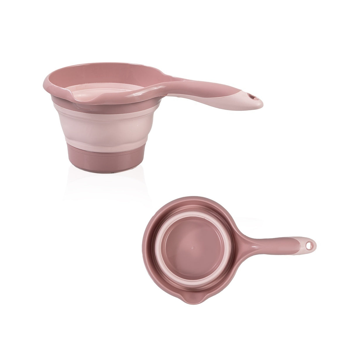 Set cadita pliabila de baie Babyjem, 5 piese, somon