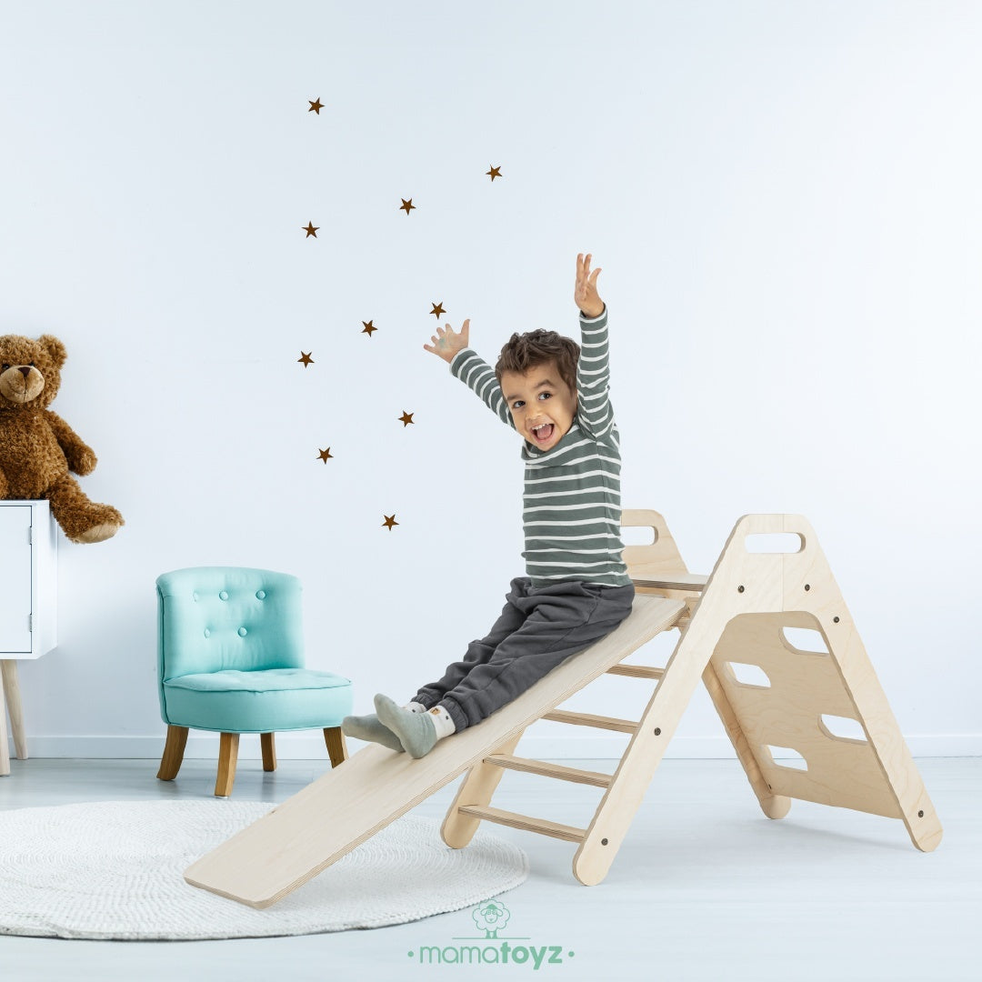 Set de cățărat Montessori cu tobogan Pikko, MamaToyz