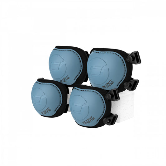 Set Protectie Copii Scoot  Ride Steel ,   2 Genunchiere + 2 Cotiere, Eliberare Rapida, Reglabile   Marimea S, Certificat EU 2016 425 EN14120