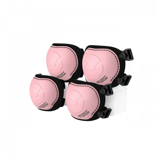 Set Protectie Copii Scoot  Ride Rose ,   2 Genunchiere + 2 Cotiere, Eliberare Rapida, Reglabile   Marimea XXS, Certificat EU 2016 425 EN14120