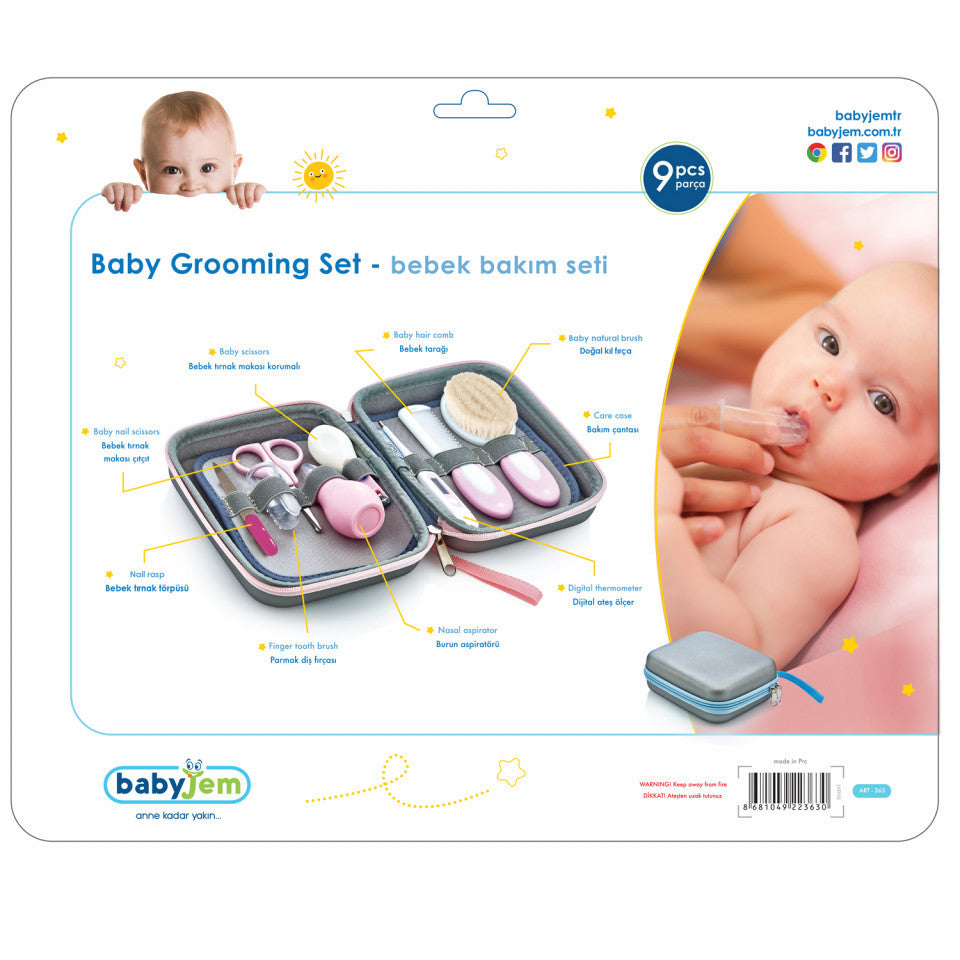 Set ingrijire unghii bebelusi cu 9 piese BabyJem Grooming Set