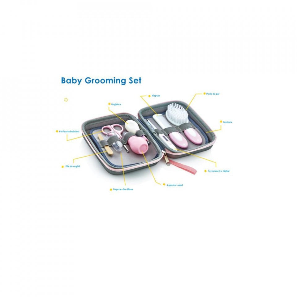 Set ingrijire unghii bebelusi cu 9 piese BabyJem Grooming Set