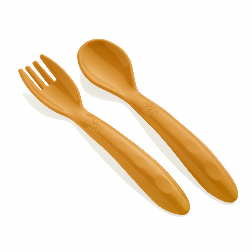 Set lingurita si furculita BabyJem (Culoare: Albastru)