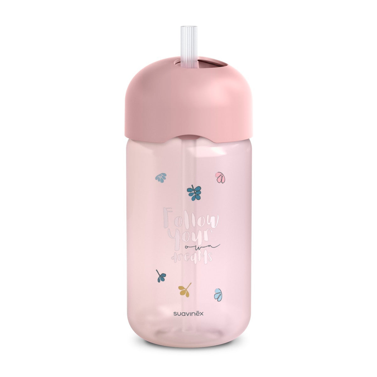 Sticlă de apă fără picurare, Bears, 340 ml, roz, Suavinex