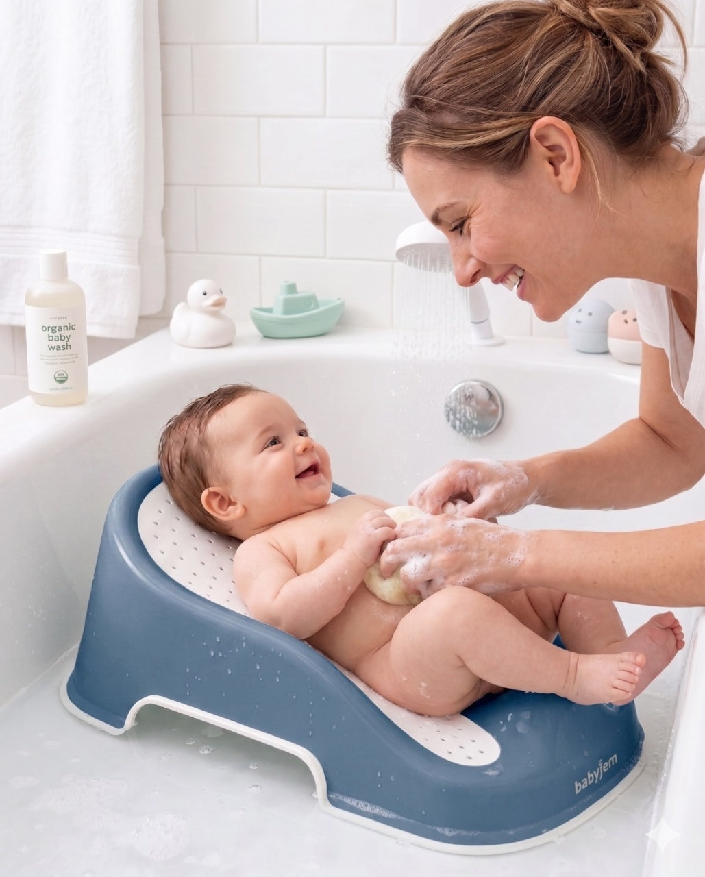 Suport pentru baie Soft Touch BabyJem, Indigo