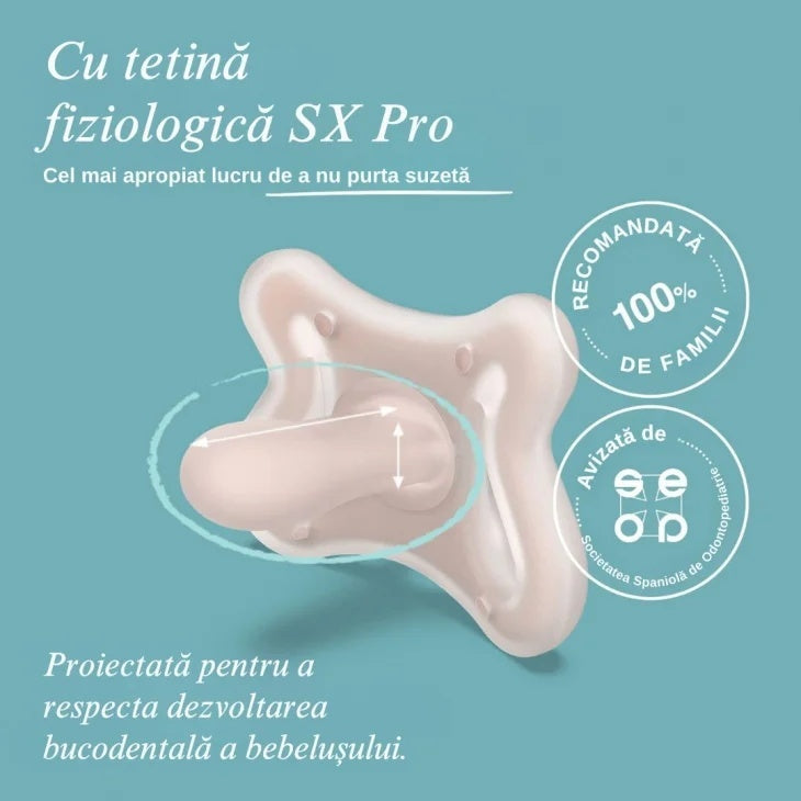 Suzetă fiziologică SX Pro 6-18 luni Zero Zero Suavinex