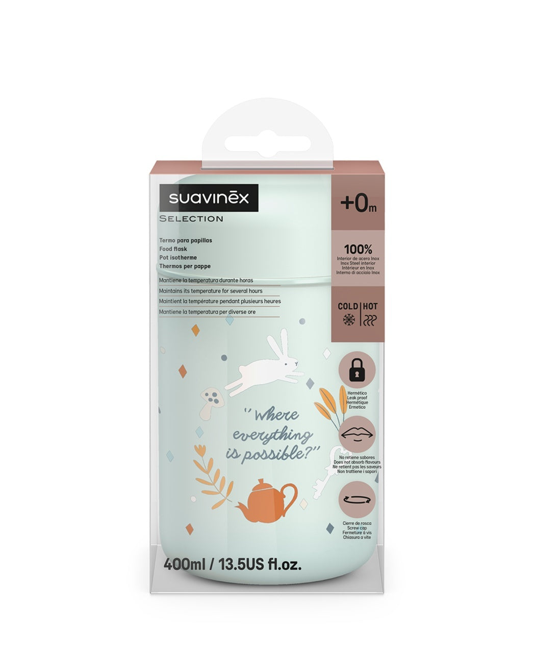 Termos alimentar Wonder, 400 ml, verde, Suavinex